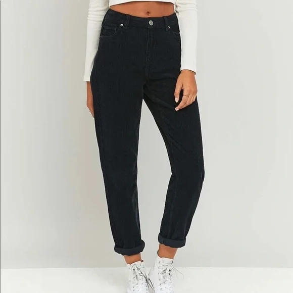 Bdg Corduroy Pants Corduroy Mom Jeans Black Urban Outfitters Black